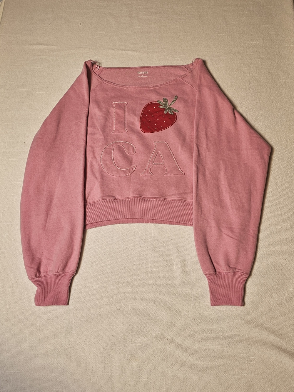 Hollister California Graphic Crew Sweatshirt Womens Size Small Pink